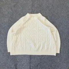 ケーブルニット セーター アイボリー ナチュラル ガーリー フェアリーグランジ