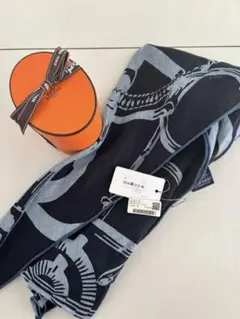 HERMES エルメス ロサンジュGM　カシシル　大判　ストール　ブラック HERMES エルメス ロサンジュGMカシシル大判ストールブラック