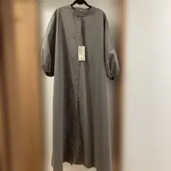 シャツワンピース 長袖 ロングワンピース