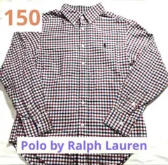 Ralph Lauren ラルフローレン赤・青・白 チェック 長袖シャツ　150