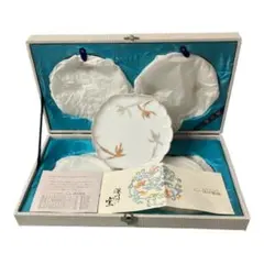 深川製磁　花蘭染錦銘々皿　金彩　5枚揃え 花蘭 和皿揃