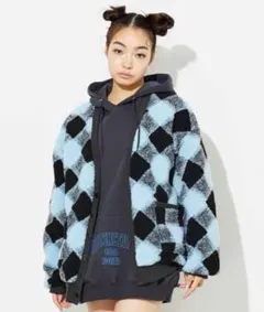 ❗️値下げ❗️エックスガール チェック ボア　フリース ジャケット