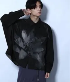 カラーフラワードルマンシャツ HARE