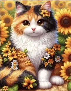 笑顔が一番✨猫と花束のアートパネル インテリア 絵画 - メルカリ