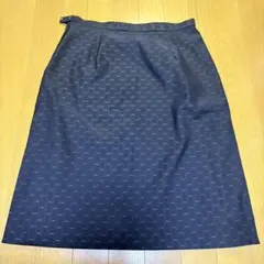 小泉アパレル 総柄 タイトスカート 紺　W73 レトロのサムネイル