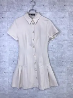 レトロ ガーリー ZARA 古着 半袖 ペプラム フレア ミニ シャツワンピース