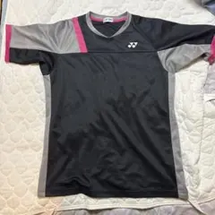 YONEX 半袖スポーツウェア Lサイズ 黒/グレー/ピンク