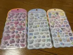 コットンパフィシール　サンリオ　キティ　シナモロール　うさはな　ポチャッコ
