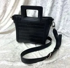 GUESS クロコダイル風 ハンドバッグ ショルダーバッグ 2way ブラック