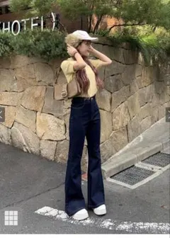 GRLハイウエストフレアデニムパンツfo2243