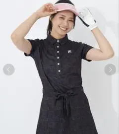 FILA ブラック ポロワンピース 半袖