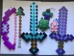 マインクラフト 剣＆ツルハシ プライズ品 4個セット - メルカリ