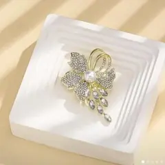 【新品】ブローチ パール ゴールド 卒業式 ラインストーン ゴールドブローチ