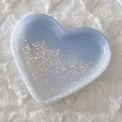ハートトレイ❤︎水色✖︎白　レジン