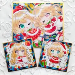 オリジナル 手描き イラスト 色紙 3枚セット