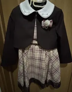 sakura 襟付きジャケットとチェックドレス　入学式　卒園式