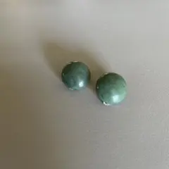 レトロ　裏面傷汚有　丸型イヤリング　ぷっくり