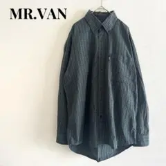 MR.VAN ミスターヴァン シャツ 長袖 チェック柄 グリーン L メンズ