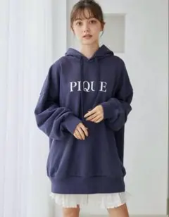 新品未使用 未開封 ジェラートピケ 裏毛フーディー ネイビー パーカー F