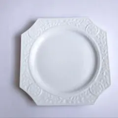 ホワイト内側 銀縁取り皿 2枚セットベルナルドフランス製 ber073320250-01.jpg