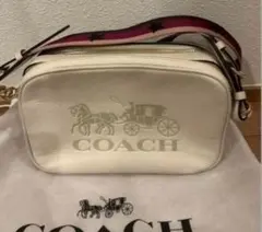 COACH ホワイトレザー ショルダーバッグ
