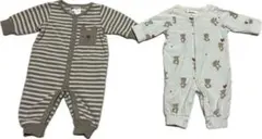 H&Mロンパースセット 50サイズ 0-6ヶ月 ストライプ・クマ柄