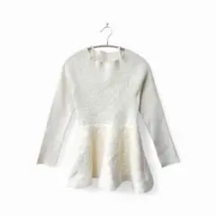 新品 未使用 リランドチュール【S】ペプラムシャギーニット アイボリー 長袖