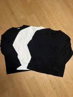 【白黒セット販売】GU ヘビーウェイトクルーネックTシャツ3枚