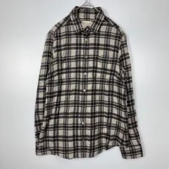 【ウィークエンド マックスマーラ】チェックシャツ　ブラック×グレー　長袖　M相当