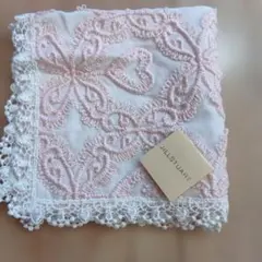 JILL STUART ピンク刺繍ハンカチ