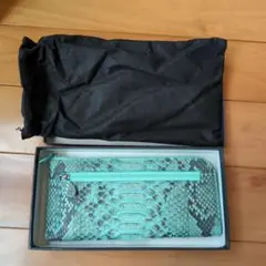 セール!!ダイヤモンドパイソンL字ファスナー薄型長財布