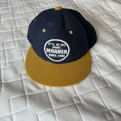 MOANER キャップ ネイビー イエロー スナップバック
