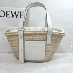 LOEWE ロエベ 白ロゴ入りバスケットバッグ スモール ベージュ - メルカリ