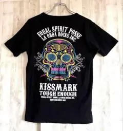 【バックプリント】キスマーク スカル Tシャツ メンズ Oサイズ（細身） 黒のサムネイル