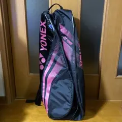 ヨネックス ラケットバッグ6 リュック付き テニス6本用 ブラック/ローズピン…