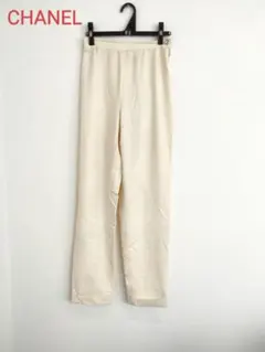 お得❗️ シャネル ゴールド パンツ リネン75%シルク25% 長さ調整可 