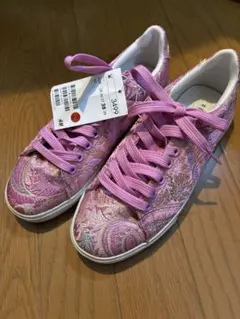 タグ付き新品　H&M レディース　刺繍　ピンクスニーカー 24のサムネイル
