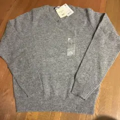 ユニクロ　ラムVネックセーター　グレー　Sサイズ　UNIQLO
