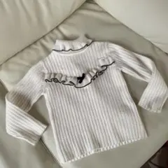 Zara babyザラ　ホワイトリブ編みニットセーター　98cm 2-3y