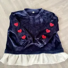 ネイビーハート刺繍トレーナー