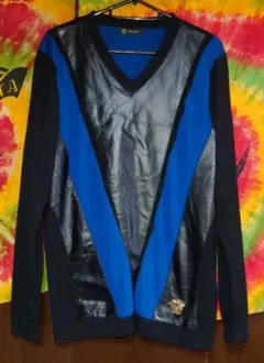 GIANNI VERSACE Vネック コンビネーションニットのサムネイル