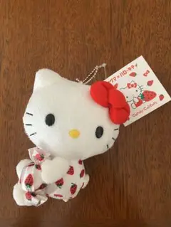 サクマ×ハローキティ キーホルダー ぬいぐるみマスコット イチゴ キティちゃん