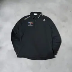 美品　ルコックゴルフ 長袖 ポロシャツ LL 黒 刺繍ロゴ　ゴルフウェア　人気