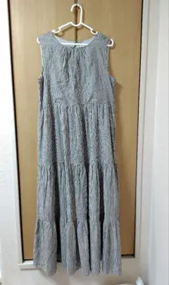 【新品・未使用】アフタヌーンティー ノースリーブティアードワンピース M-L