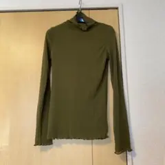 シースルートップス カーキ 長袖