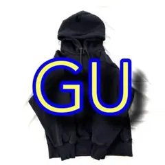 メンズ パーカー GU ジーユー ヘビーウェイト 裏起毛 M ブラック 黒