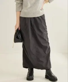 Plage ハッスイ parachute gather スカート　ブラックのサムネイル
