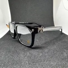 ウェリントン 黒縁メガネ シルバー ブラックフレーム 伊達メガネ y2k クロム