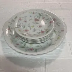 Narumi ナルミ　ケーキ皿セット　(大1枚•小５枚)