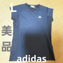 ブラックadidas CLIMACOOLウエア、ラメマークLサイズ